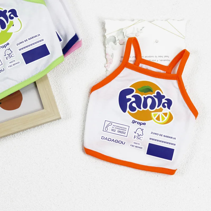 New Pet Clothing Thin Dog Clothes Soda Short Dog Camisole Ketong Grape Lemon Orange Print Pet Cat Clothing Puppy Clothes