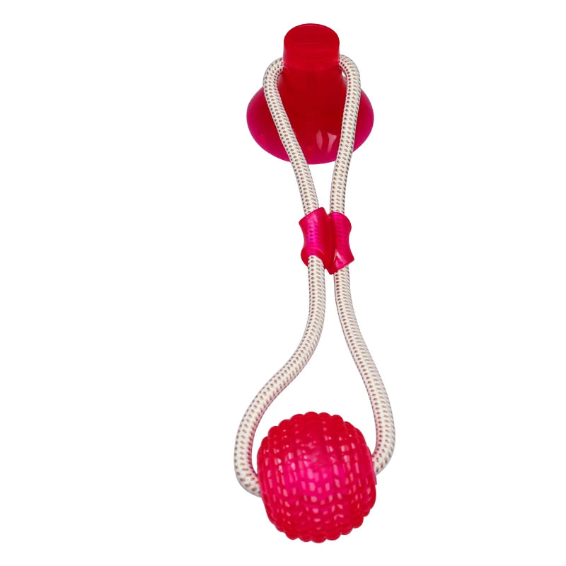 Pet Toys for Small Dogs, Rubber Dog Toy, Dog Push Toy with TPR Ball, Pet Tooth Cleaning Chewing Toy with Suction Cup