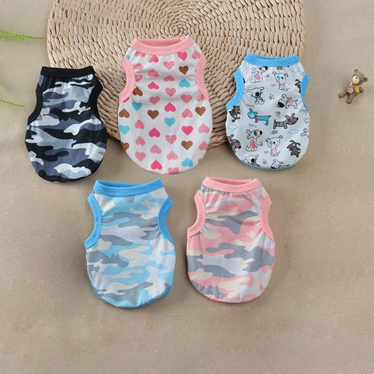 Pet Dog Clothes For Dog Cat Vest T Shirts Pet Costume Cotton Clothes For Small Dogs Chihuahua Cool Puppy's kitten's Clothes 25