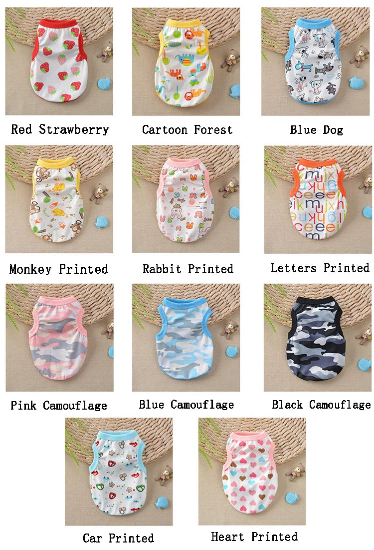 Pet Dog Clothes For Dog Cat Vest T Shirts Pet Costume Cotton Clothes For Small Dogs Chihuahua Cool Puppy's kitten's Clothes 25