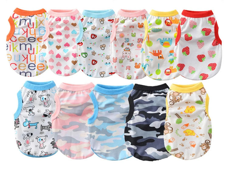 Pet Dog Clothes For Dog Cat Vest T Shirts Pet Costume Cotton Clothes For Small Dogs Chihuahua Cool Puppy's kitten's Clothes 25