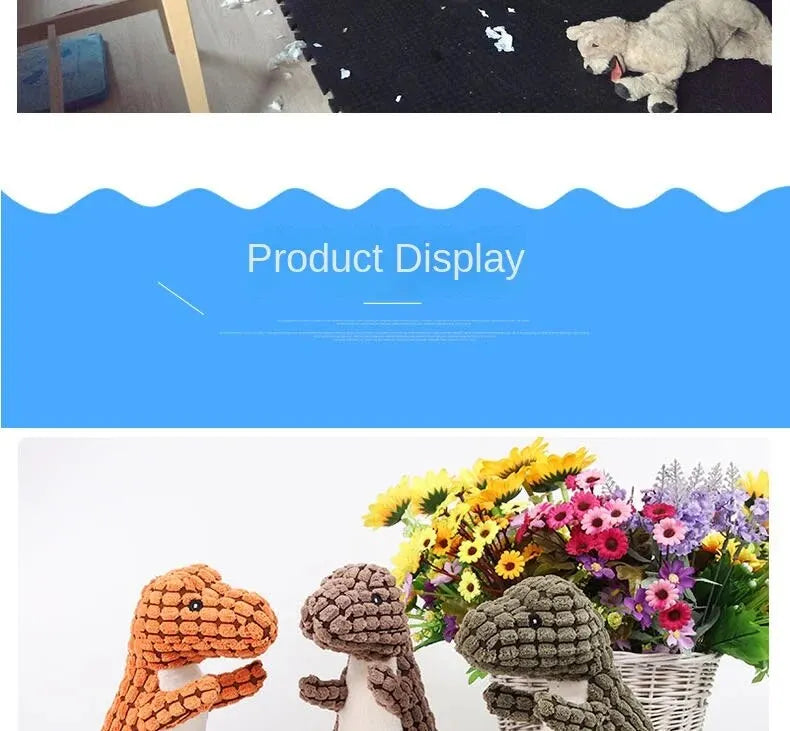Cats and Dogs Pet Plush Dinosaur Toys Interactive Dog Chew Toys Plush Stuffing Pet Supplies Dog Toys for Small Dogs
