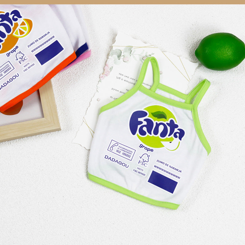 New Pet Clothing Thin Dog Clothes Soda Short Dog Camisole Ketong Grape Lemon Orange Print Pet Cat Clothing Puppy Clothes