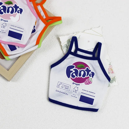 New Pet Clothing Thin Dog Clothes Soda Short Dog Camisole Ketong Grape Lemon Orange Print Pet Cat Clothing Puppy Clothes