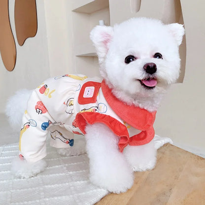 Pet Clothes Home Clothes for Small Dogs like Pomeranian Yorkie Bichon Four Feet Clothes Cotton Material All Seasons