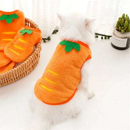 Pet Clothes Puppy Clothes Cartoon Flannel Warm Clothes Dog Cat Teddy Vest Jackets Pet Supplies Dog Costume