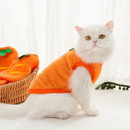 Pet Clothes Puppy Clothes Cartoon Flannel Warm Clothes Dog Cat Teddy Vest Jackets Pet Supplies Dog Costume