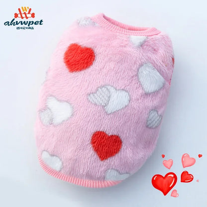Pet Clothes Puppy Clothes Cartoon Flannel Warm Clothes Dog Cat Teddy Vest Jackets Pet Supplies Dog Costume