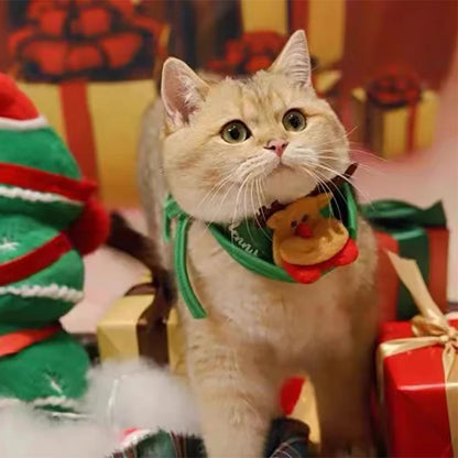 Christmas Dog Cat Pets Clothes Hat Scarf Costume Accessories Cosplay Props Navidad New Year Decor Christmas Party Pet Supplies