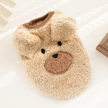 Pet Clothes Puppy Clothes Cartoon Flannel Warm Clothes Dog Cat Teddy Vest Jackets Pet Supplies Dog Costume
