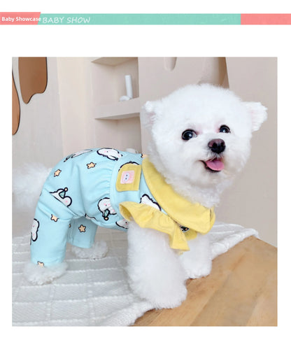 Pet Clothes Home Clothes for Small Dogs like Pomeranian Yorkie Bichon Four Feet Clothes Cotton Material All Seasons