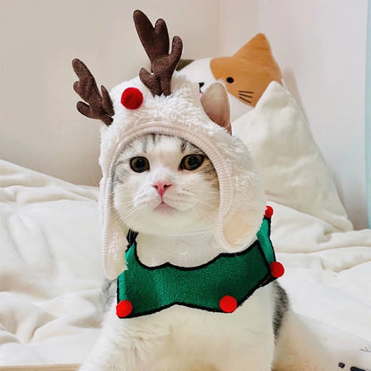 Christmas Dog Cat Pets Clothes Hat Scarf Costume Accessories Cosplay Props Navidad New Year Decor Christmas Party Pet Supplies