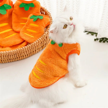 Pet Clothes Puppy Clothes Cartoon Flannel Warm Clothes Dog Cat Teddy Vest Jackets Pet Supplies Dog Costume