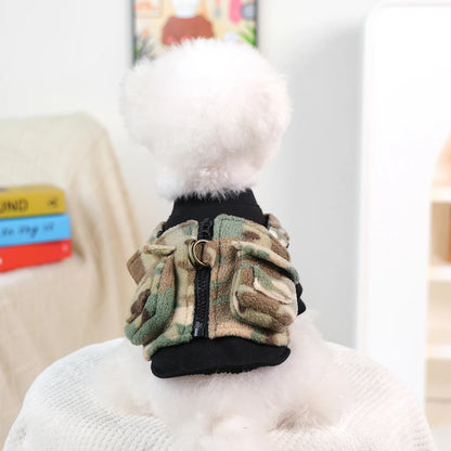 Puppy Clothes, Handsome Camouflage Clothes, Pet-friendly Outfits, Comfortable and Warm, Suitable for Puppies and Cats