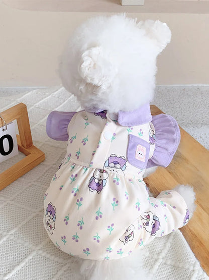 Pet Clothes Home Clothes for Small Dogs like Pomeranian Yorkie Bichon Four Feet Clothes Cotton Material All Seasons