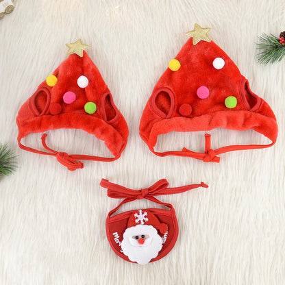 Christmas Dog Cat Pets Clothes Hat Scarf Costume Accessories Cosplay Props Navidad New Year Decor Christmas Party Pet Supplies