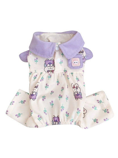 Pet Clothes Home Clothes for Small Dogs like Pomeranian Yorkie Bichon Four Feet Clothes Cotton Material All Seasons