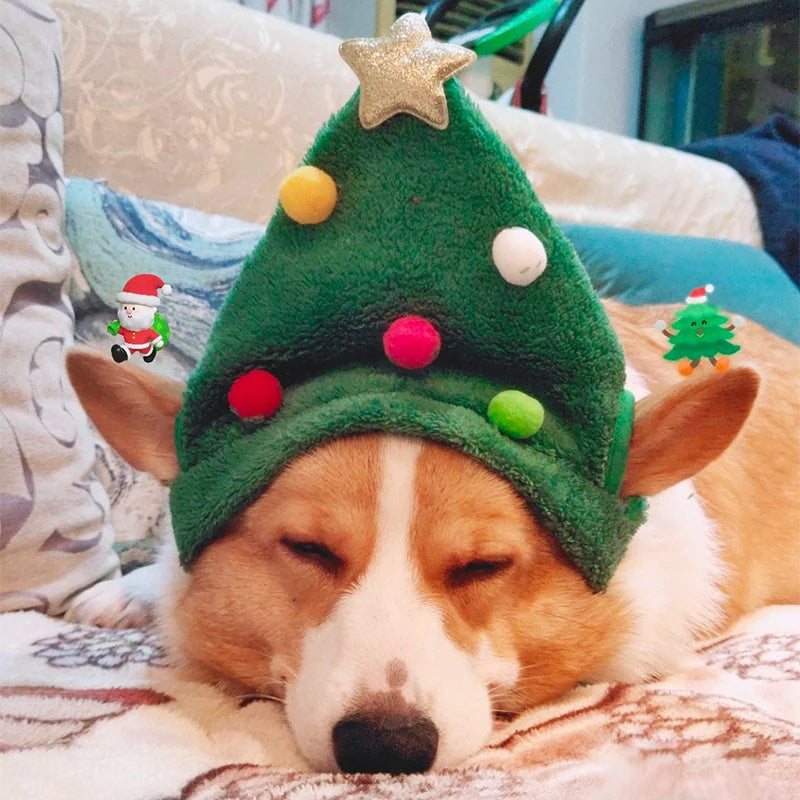 Christmas Dog Cat Pets Clothes Hat Scarf Costume Accessories Cosplay Props Navidad New Year Decor Christmas Party Pet Supplies
