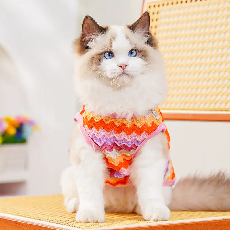 Pet Cat Clothes Breathable Kitty Clothing Dogs Soft Vests Summer Shirt Casual T-Shirt for Small Pet Costume Supplies Wholesale