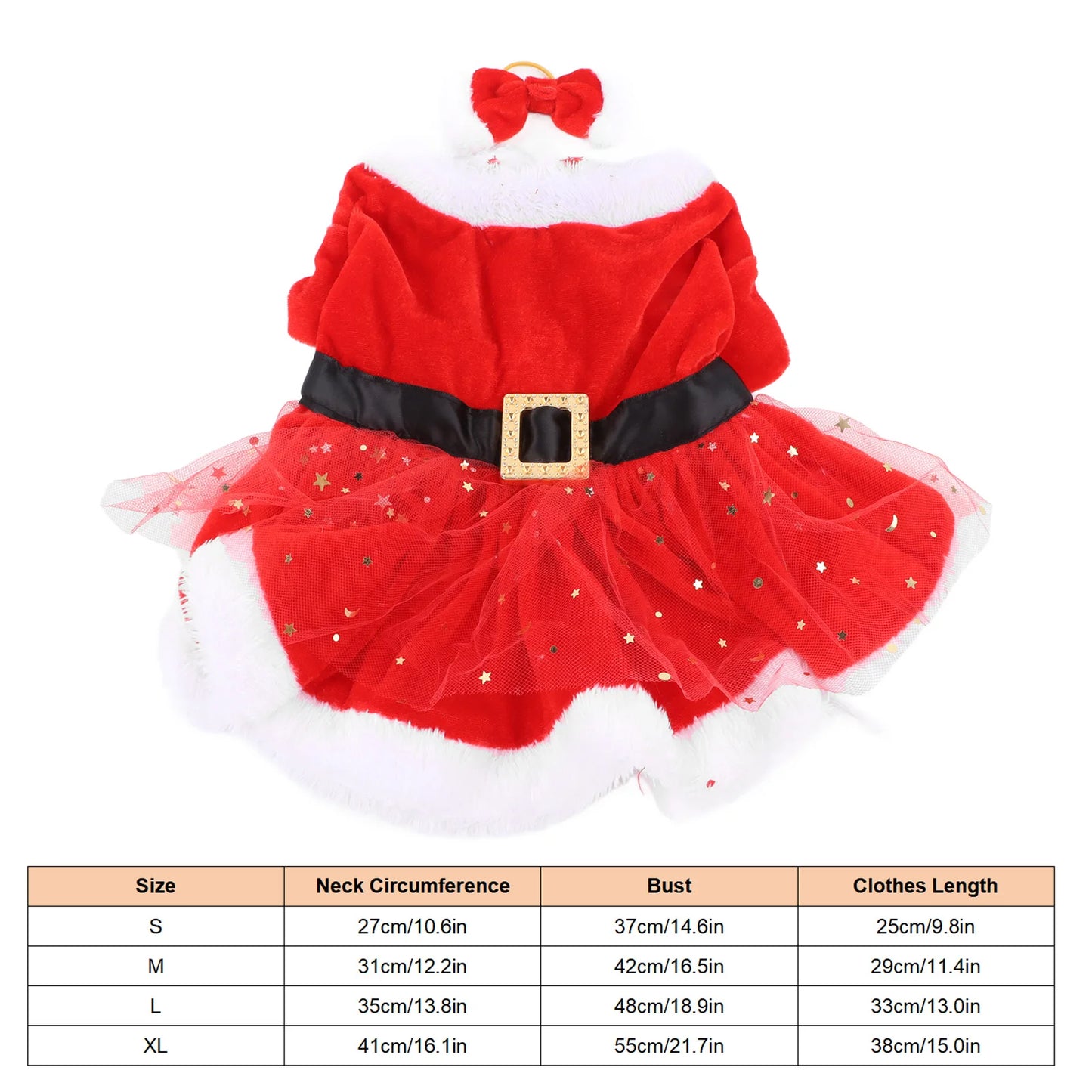 Pet Christmas Costume Fun Cute Father Christmas Dog Cat Christmas Clothing with Bow Headdress for Christmas Theme Party Cosplay
