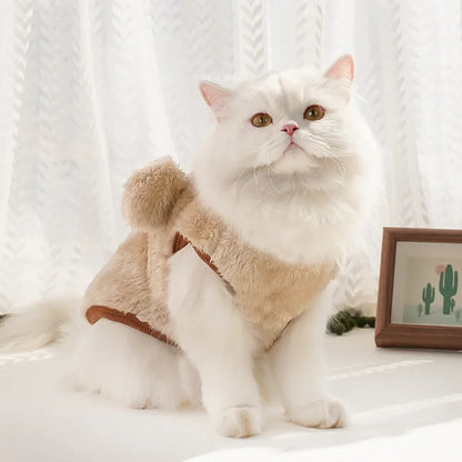 Pet Clothes Puppy Clothes Cartoon Flannel Warm Clothes Dog Cat Teddy Vest Jackets Pet Supplies Dog Costume