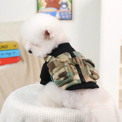Puppy Clothes, Handsome Camouflage Clothes, Pet-friendly Outfits, Comfortable and Warm, Suitable for Puppies and Cats