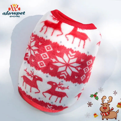 Pet Clothes Puppy Clothes Cartoon Flannel Warm Clothes Dog Cat Teddy Vest Jackets Pet Supplies Dog Costume