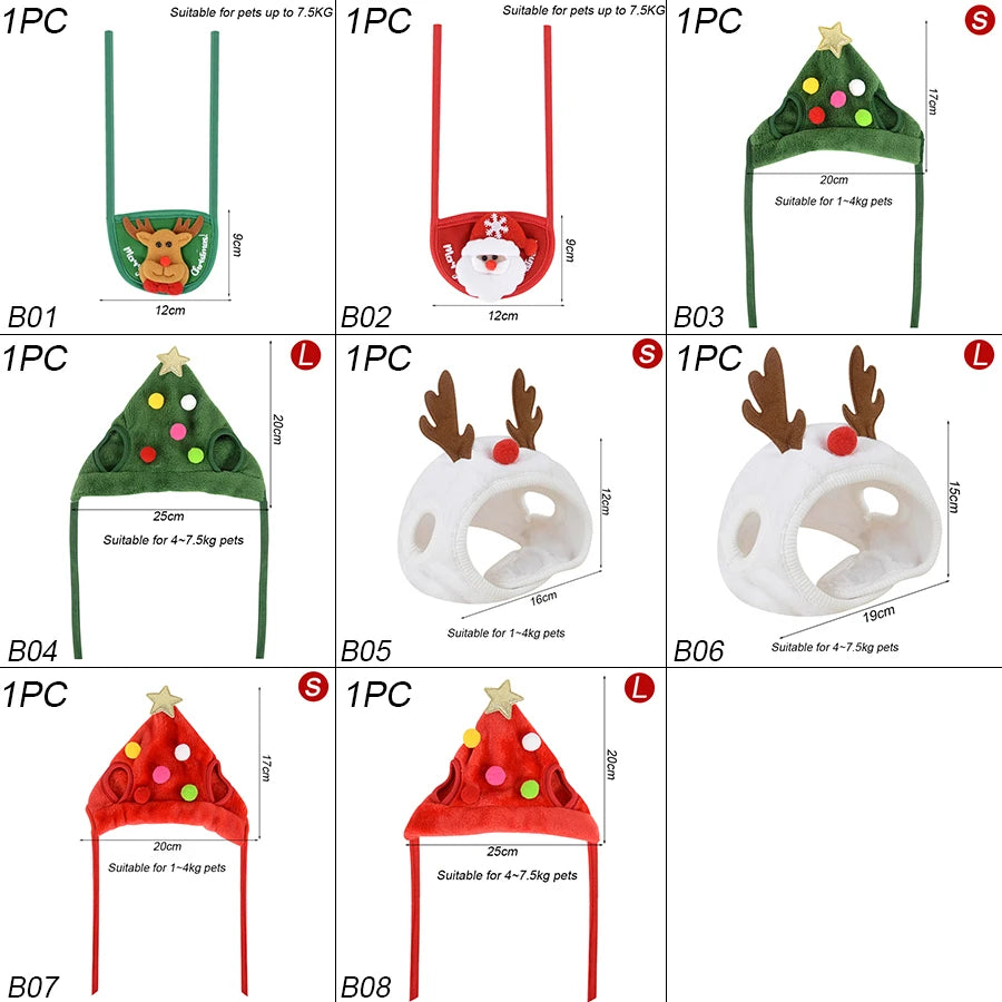 Christmas Dog Cat Pets Clothes Hat Scarf Costume Accessories Cosplay Props Navidad New Year Decor Christmas Party Pet Supplies