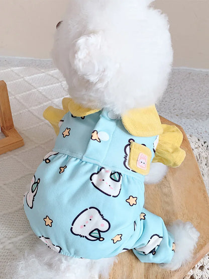 Pet Clothes Home Clothes for Small Dogs like Pomeranian Yorkie Bichon Four Feet Clothes Cotton Material All Seasons