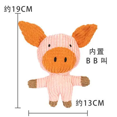 Pet Toys  Animals Shape Bite Resistant Squeaky Toys Teeth Grinding Plush Dog Toy for Small Large Puppy Pets Training Accessories