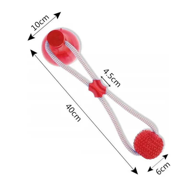 Pet Toys for Small Dogs, Rubber Dog Toy, Dog Push Toy with TPR Ball, Pet Tooth Cleaning Chewing Toy with Suction Cup