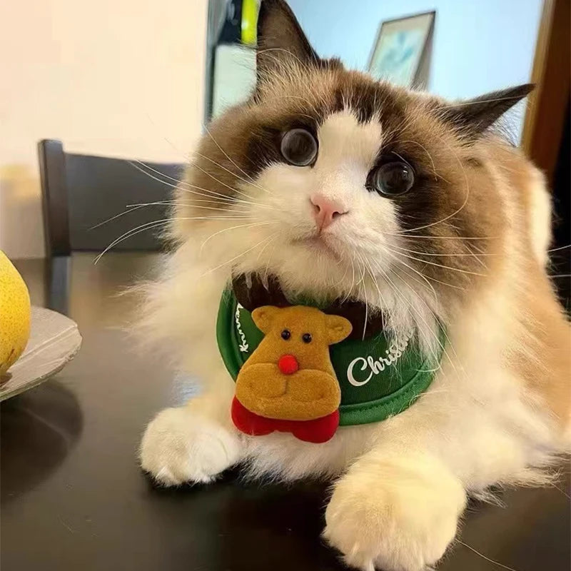 Christmas Dog Cat Pets Clothes Hat Scarf Costume Accessories Cosplay Props Navidad New Year Decor Christmas Party Pet Supplies