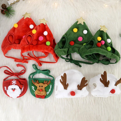 Christmas Dog Cat Pets Clothes Hat Scarf Costume Accessories Cosplay Props Navidad New Year Decor Christmas Party Pet Supplies