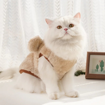 Pet Clothes Puppy Clothes Cartoon Flannel Warm Clothes Dog Cat Teddy Vest Jackets Pet Supplies Dog Costume